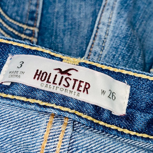 Hollister High Waist Fringed Jean Shorts 3 W 26 - Picture 9 of 9
